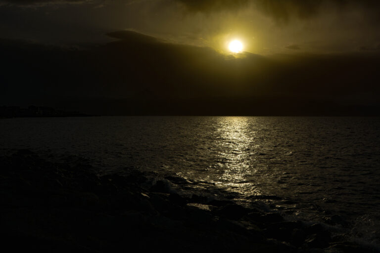 sunset on a beautiful cretan beach